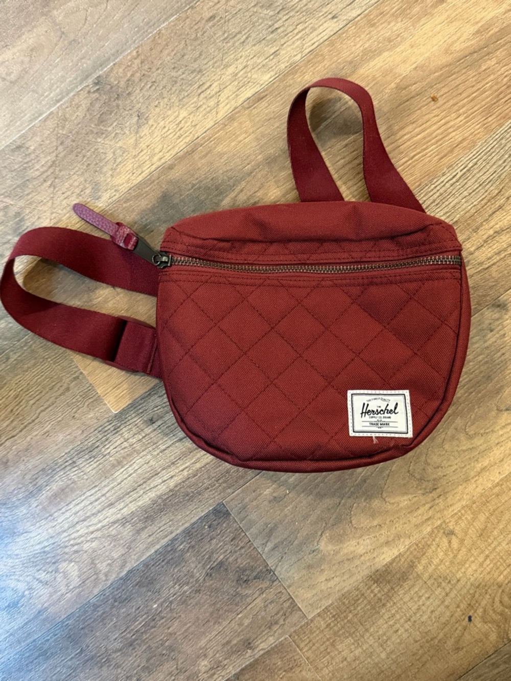 Herschel Supply Company Quilted Rust Red Crossbody Bag